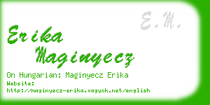 erika maginyecz business card